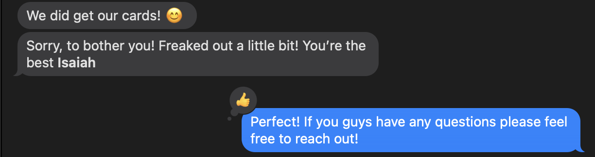 Client review screenshot